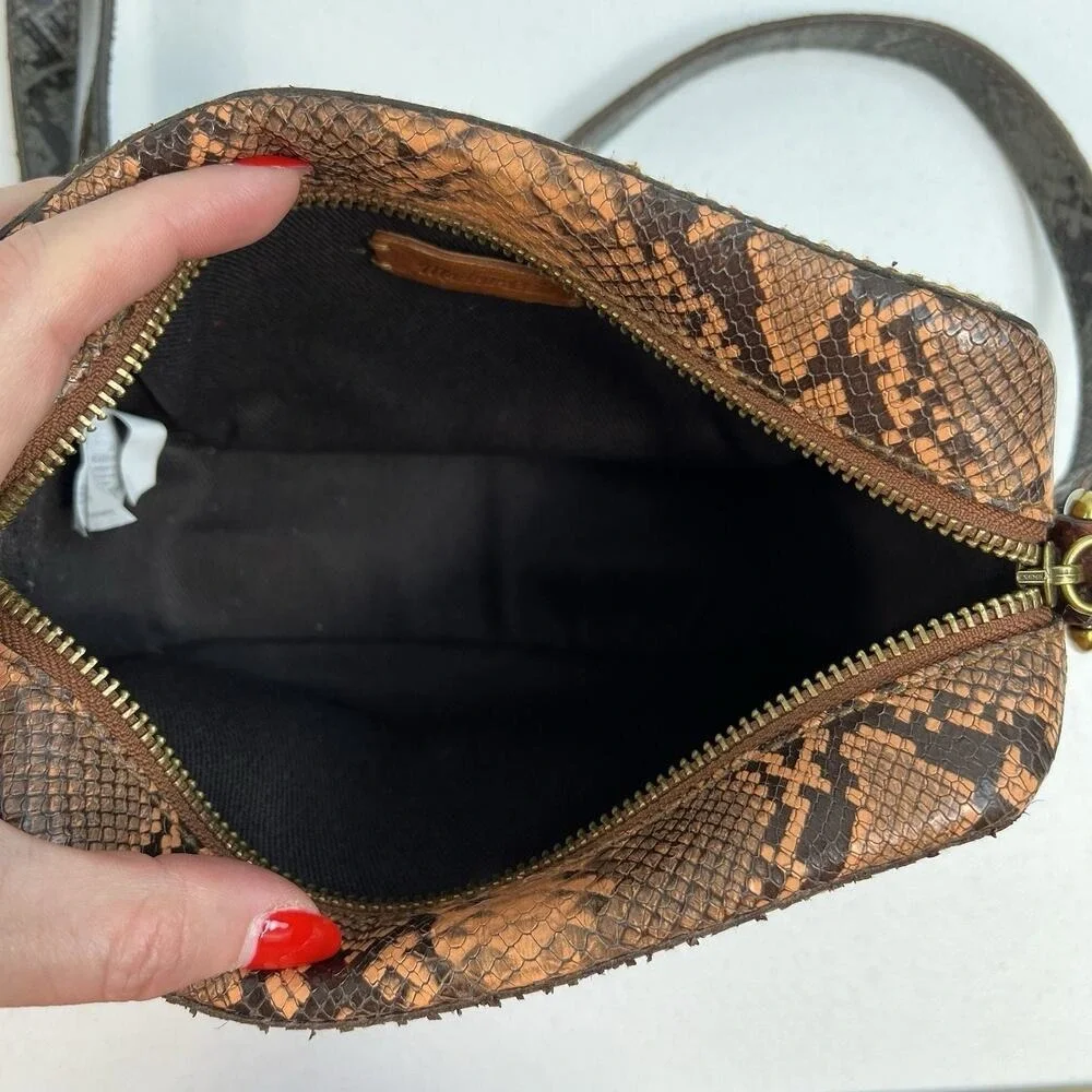 Madewell The Transport Camera Bag Colorblock Snake‎ Embossed Edition Rusted Tin